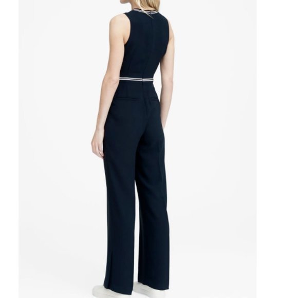Banana Republic navy blue wide leg jumpsuit size 12 NWT - Picture 2 of 10